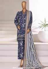 Sadabahar Malika Stitched Embroidered Khaddar Collection - 2025 (BLUE)
